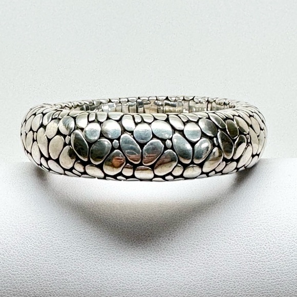 John Hardy Kali Pebble Flex Cuff Bracelet .925 Sterling Silver Size M - Picture 4 of 9
